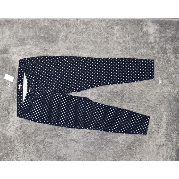 J. Crew Factory Navy Polka Dot Cropped Pants - Picture 2 of 8